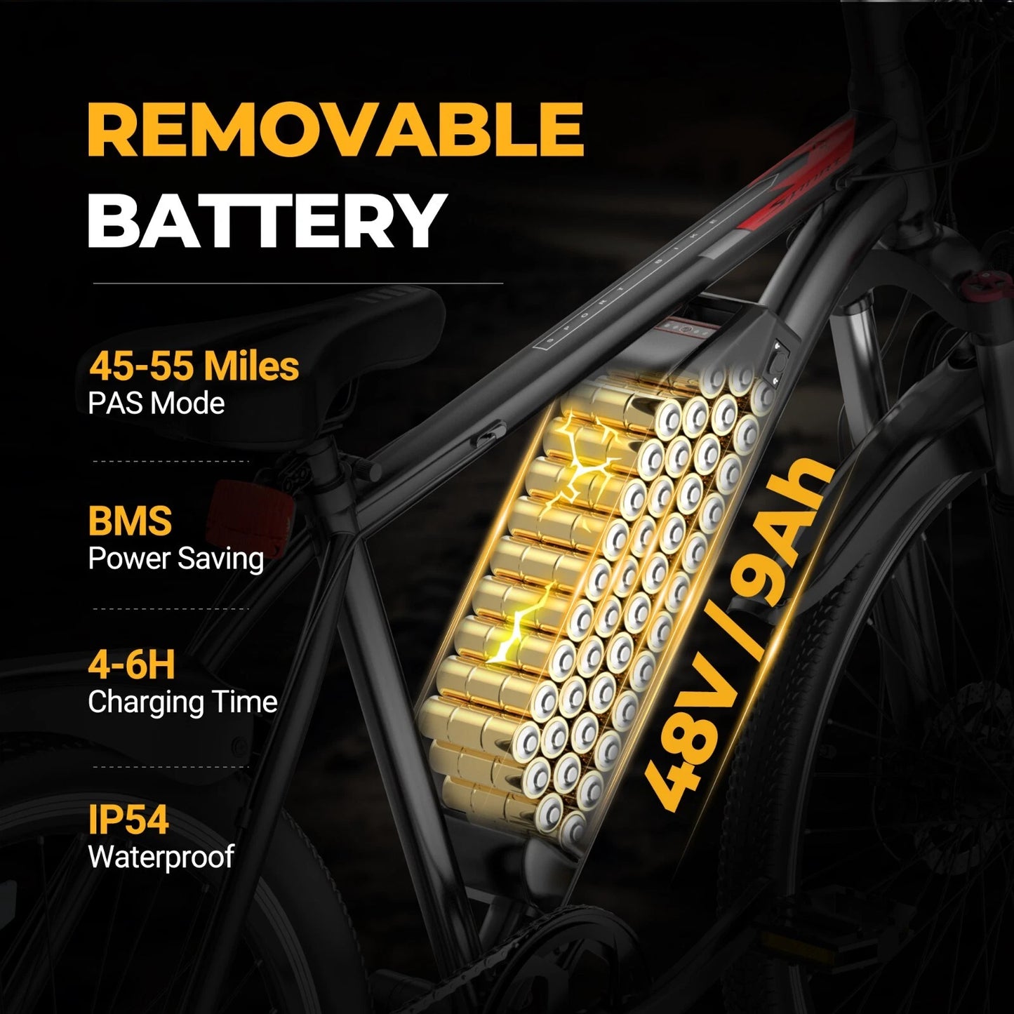 REFURBISHED "A Grade" AOVOPRO BK900 Electric MTB Electric Bike 9AH Battery with Smart APP for Adults