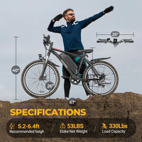 REFURBISHED "A Grade" AOVOPRO BK900 Electric MTB Electric Bike 9AH Battery with Smart APP for Adults