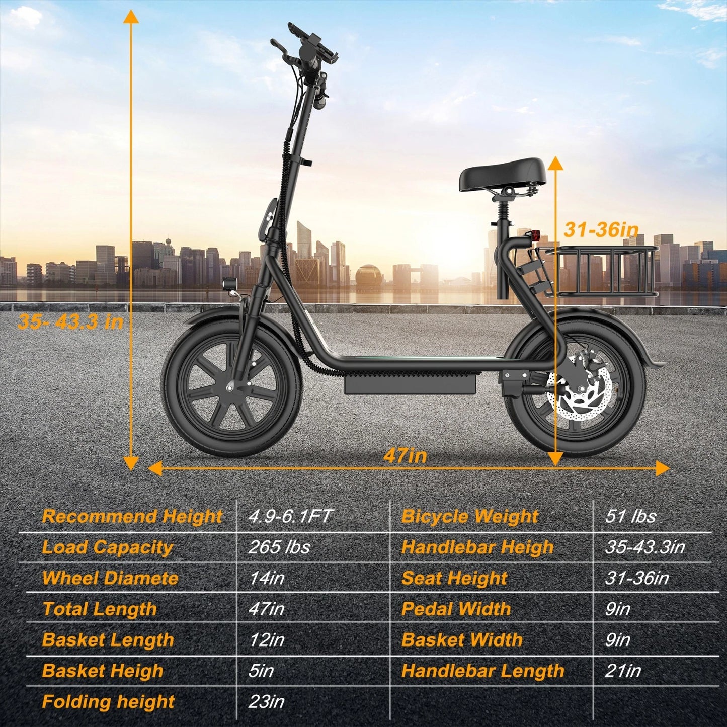 REFURBISHED "A GRADE" - AOVOPRO ESBSPRO Electric Scooter with Seat, Foldable 500W 22.5Ah Battery 22mph