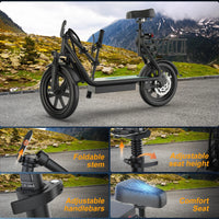 REFURBISHED "A GRADE" - AOVOPRO ESBSPRO Electric Scooter with Seat, Foldable 500W 22.5Ah Battery 22mph