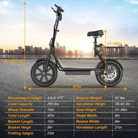Refurbished "A Grade" Ladped LPBS Electric Scooter w/Seat, Foldable 500W 10.4Ah Battery 22mph 28Miles